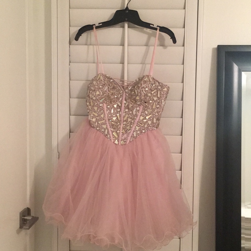 Pink tutu prom dress